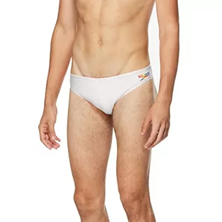 Stroje kąpielowe - Speedo Męski kostium kąpielowy Slip PowerFlex Eco Solar, Bright White, 30 - grafika 1