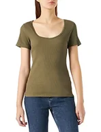 Koszulki i topy damskie - Naf Naf T-shirt damski, khaki, XS - miniaturka - grafika 1