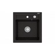 Zlewozmywaki - Mexen Vito zlewozmywak granitowy 1-komorowy 520 x 490 mm, czarny/złoty metalik - 6503521000-75 - miniaturka - grafika 1