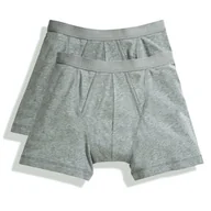 Majtki męskie - Bokserki Classic Boxer 2-PACK Fruit Of The Loom - Light Grey Marl S - miniaturka - grafika 1