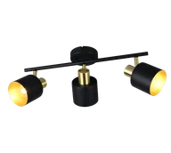 Lampy sufitowe - EVA 868800380 czarno-złota lampa sufitowa 3xE14 - miniaturka - grafika 1
