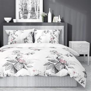 Pościel Satynowa 220X200 Szara Różowa Kwiaty 4247Home Satin 11 - Pościel - miniaturka - grafika 1