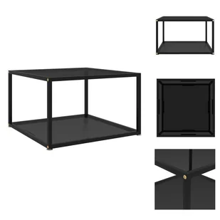 vidaXL Stolik kawowy czarny 60x60x35 cm szkło hartowane - Stoliki kawowe - Ławy i stoliki kawowe - miniaturka - grafika 1