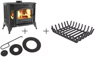 Piece wolnostojące - Piec wolnostojący koza 10kW K9 z wylotem spalin fi 150 z fajerką i z pogrzebaczem + koszyczek - spełnia anty-smogowy EkoProjekt 30076627 - miniaturka - grafika 1