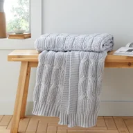 Koce - Szary koc dzianinowy 130x170 cm Chunky Marl Knit – Catherine Lansfield - miniaturka - grafika 1