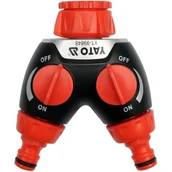 Inne akcesoria do nawadniania - YATO Zawór ogrodowy podwójny YT-99848 - miniaturka - grafika 1