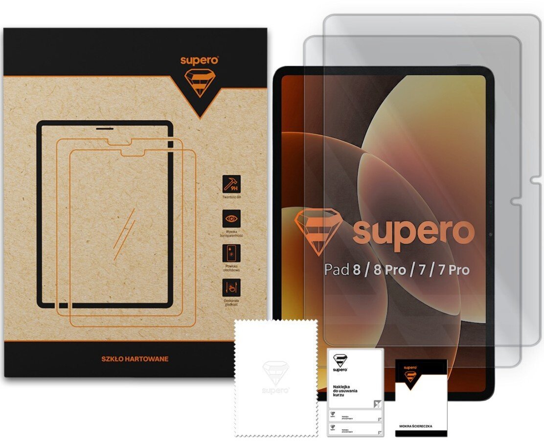 SUPERO Szkło hartowane Supero do Xiaomi Pad 8 / 8 Pro / 7 / 7 Pro, przezroczyste 1