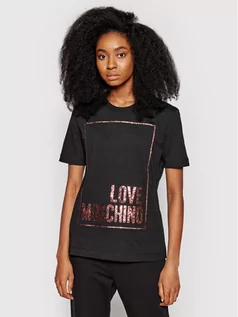 Koszulki i topy damskie - Love Moschino T-Shirt W4H0605M 3876 Czarny Regular Fit - grafika 1