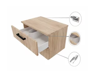 Szafka Łazienkowa Wisząca Pod Umywalkę Dąb Sonoma - Szafki łazienkowe - miniaturka - grafika 1