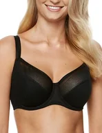 Biustonosze - Gorteks Holly-B3 Biustonosz z półwyściółką, Embroidery Bra, Comfort – 85F, czarny, czarny, 85F - miniaturka - grafika 1