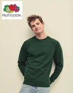 Bluzy męskie - FRUIT OF THE LOOM 62138 Lekka Bluza RAGLAN Męska ZIELONA rozmiar: S - miniaturka - grafika 1