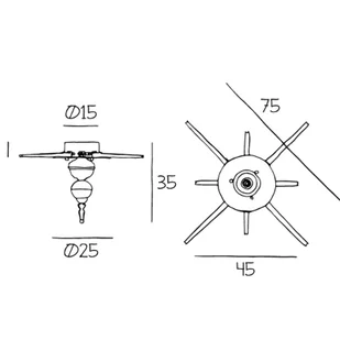 DESIGN BY US Rozeta Flash Your Lamps Delux, złota, 8-ramienna, konfigurowalna - Akcesoria do oświetlenia - miniaturka - grafika 1