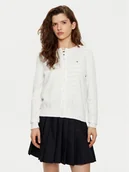 Swetry damskie - Tommy Hilfiger Kardigan WW0WW42370 Biały Regular Fit - miniaturka - grafika 1