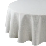 Obrusy i serwetki - Obrus Ines 150 cm okrągły beżowy z nadrukiem liści - miniaturka - grafika 1