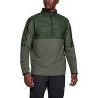 Koszulki i topy damskie - Under Armour Men Cgi 1/2 zamek błyskawiczny rozgrzewany top - barokowy zielony/czarny, średni - miniaturka - grafika 1