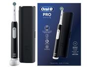 Szczoteczki elektryczne - Braun Oral-B PRO1 BLACK + ETUI CrossAction (czarny) - miniaturka - grafika 1