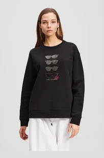 Karl Lagerfeld bluza bawełniana damska kolor czarny z aplikacją A2W20068 - Bluzy damskie - miniaturka - grafika 1