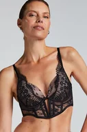Biustonosze - Hunkemöller Usztywniany długoszczelny biustonosz push-up z fiszbinami Daphne Czarny - miniaturka - grafika 1