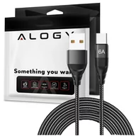 Filtry prywatyzujące - Kabel Alogy przewód USB-A do USB-C Type C 6A 2m Czarny - miniaturka - grafika 1