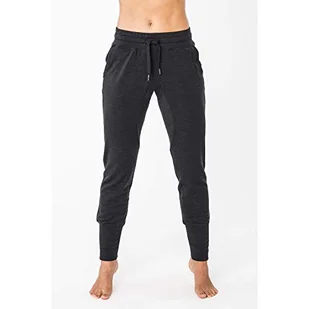super.natural super.natural wygodne damskie spodnie do biegania, z wełny merynosów, W Essential Cuffed Pant. czarny czarny nakrapiany X-L SNW013830 - Spodnie damskie - miniaturka - grafika 1