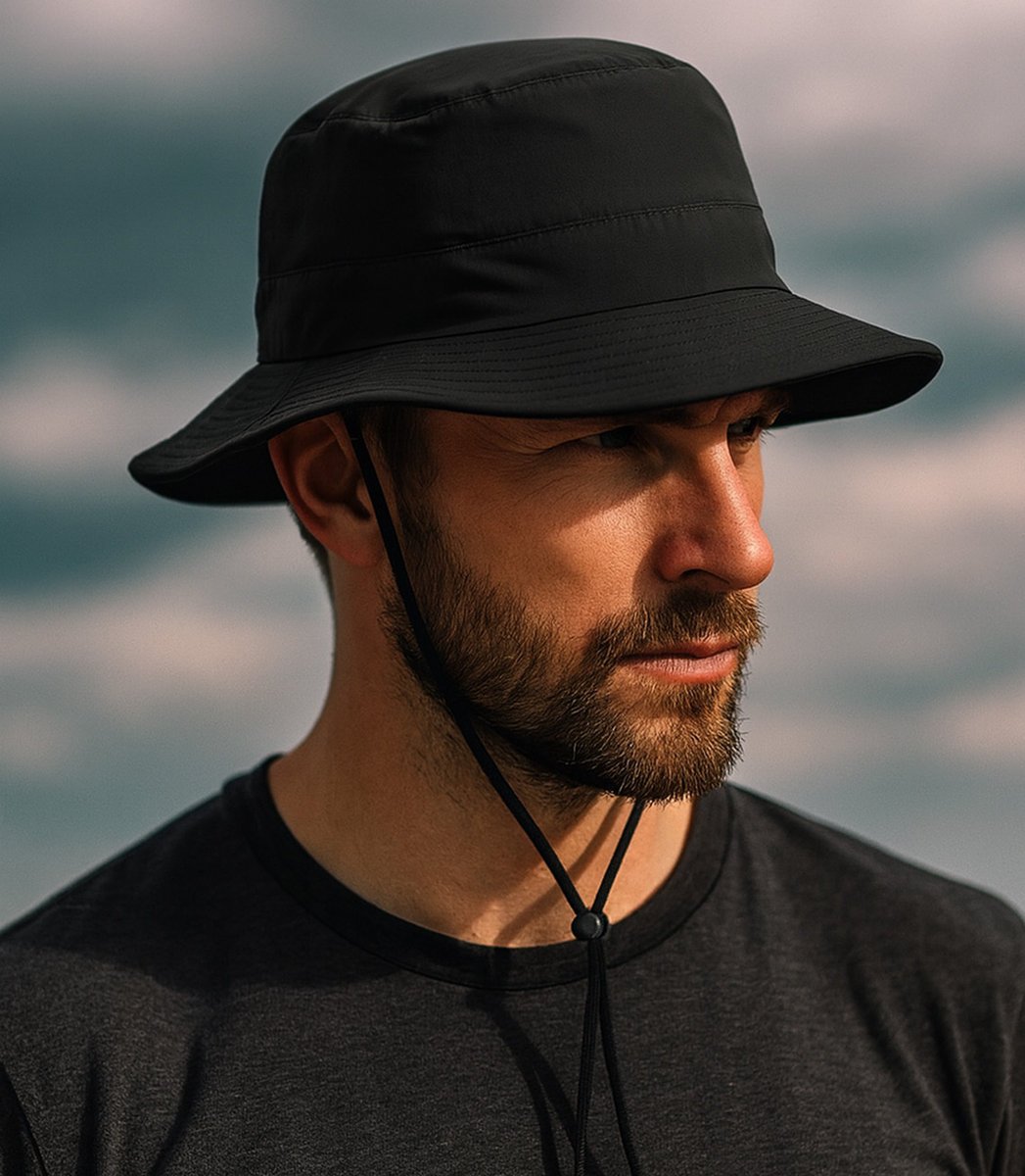 Kapelusz męski rybacki BUCKET z troczkiem i regulacją