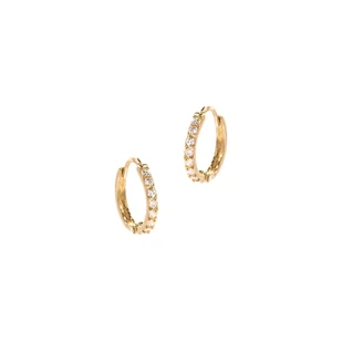 Złote kolczyki 585 koła białe cyrkonie dla małej damy - Kolczyki - miniaturka - grafika 1