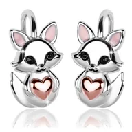 Biżuteria dla dzieci - Kolczyki srebrne Liski dla dziewczynki dzieci angielskie zapięcie Golden Rose - miniaturka - grafika 1