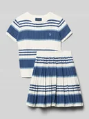 Swetry dla dziewczynek - Sweter i spódnica w kroju regular fit z czystej bawełny w zestawie - miniaturka - grafika 1