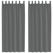 Zasłony - vidaXL Zasłony woalowe z pętelkami 2 szt. Ciemnoszary 140x225 cm - miniaturka - grafika 1
