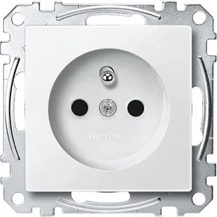 Schneider Gniazdo z/u Merten System M - biały polar mat - Gniazdka elektryczne - miniaturka - grafika 1
