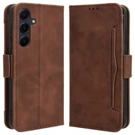 Etui i futerały do telefonów - Do skórzanego etui na telefon Samsung Galaxy A55 5G Osłona stojaka z wieloma gniazdami kart Brown - miniaturka - grafika 1