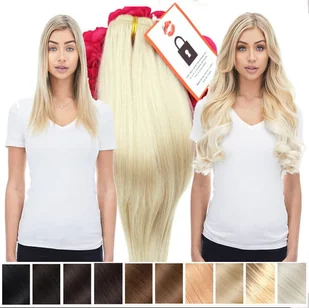 Włosy doczepiane naturalne na klipsach 7 taśm  55 cm 140 gramów - Ozdoby do włosów - miniaturka - grafika 1