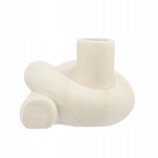 Świecznik porcelanowy na długą świecę Altom Design beżowy 7 cm dekoracja - Świeczniki - miniaturka - grafika 1