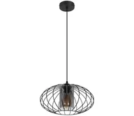 Lampy sufitowe - Żyrandol na lince CORRINI 1xE27/60W/230V śr. 34 cm czarny/szary - miniaturka - grafika 1