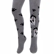 Rajstopy - Rajstopy Dziecięce Bawełniane Rajtuzy Elastyczne Ze Wzorem WOLA Szarobrązowe Szarobrązowy 152/158 - miniaturka - grafika 1