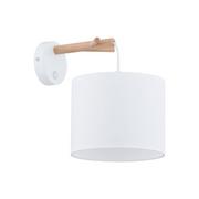 Lampy ścienne - Kinkiet z białym kloszem na drewnianym ramieniu TK 6552 z serii ALBERO - miniaturka - grafika 1
