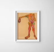 Plakaty - Plakat vintage Egon Schiele Nagi autoportret - miniaturka - grafika 1