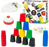 Zabawki interaktywne dla dzieci - Gra zręcznościowa Quick Cups - Kubeczki i Karty Układanka Y287 - miniaturka - grafika 1