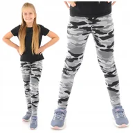 Legginsy - Legginsy dziecięce Klasyczne długie getry Produkt Polski Moro Szare 134 - miniaturka - grafika 1