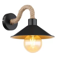 Lampy ścienne - Globo Diana 15690W kinkiet lampa ścienna 1x60W E27 czarny/złoty - miniaturka - grafika 1