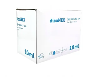 DicoNex Strzykawka DicoNex 3-częściowa Luer- Lock 100 szt. 10 ml |   NN-MZA-BLLB-010 - Meble i wyposażenie gabinetów medycznych - miniaturka - grafika 1