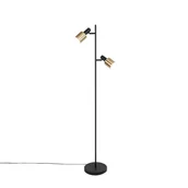 Lampy stojące - QAZQA Inteligentna lampa podłogowa czarno-złota z 2 Wifi A60 - Stijn - miniaturka - grafika 1