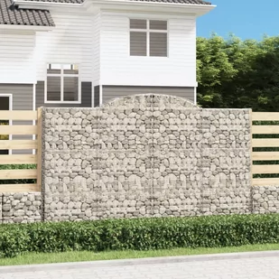 vidaXL Kosze gabionowe, 7 szt, 300x30x180/200 cm, galwanizowane żelazo - Ogrodzenia - miniaturka - grafika 1