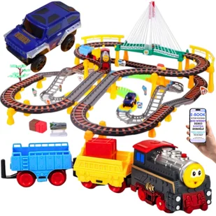 TOR DLA DZIECI 2w1 KOLEJKA WYŚCIGI ŚWIATŁA REALISTYCZNY DŹWIĘK ZESTAW XXL DLA CHŁOPAKA + EBOOK-2 - Samochody i pojazdy dla dzieci - miniaturka - grafika 1