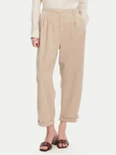 Spodnie damskie - Tommy Hilfiger Spodnie materiałowe WW0WW45589 Beżowy Relaxed Fit - miniaturka - grafika 1