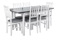 Stoły z krzesłami - Zestaw stół z krzesłami biały do kuchni jadalni X008 - miniaturka - grafika 1