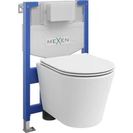 Stelaże i zestawy podtynkowe do WC - Mexen zestaw podtynkowy WC stelaż Fenix XS-F z miską WC Rico i deską wolnoopadającą, biały mat - miniaturka - grafika 1