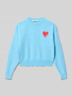 Swetry dla dziewczynek - Sweter z dzianiny z prążkowanymi wykończeniami - miniaturka - grafika 1