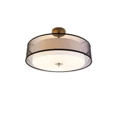 Oprawy, klosze i abażury - QAZQA Nowoczesna lampa sufitowa czarno-biała 50 cm 3-punktowa - Drum Duo - miniaturka - grafika 1