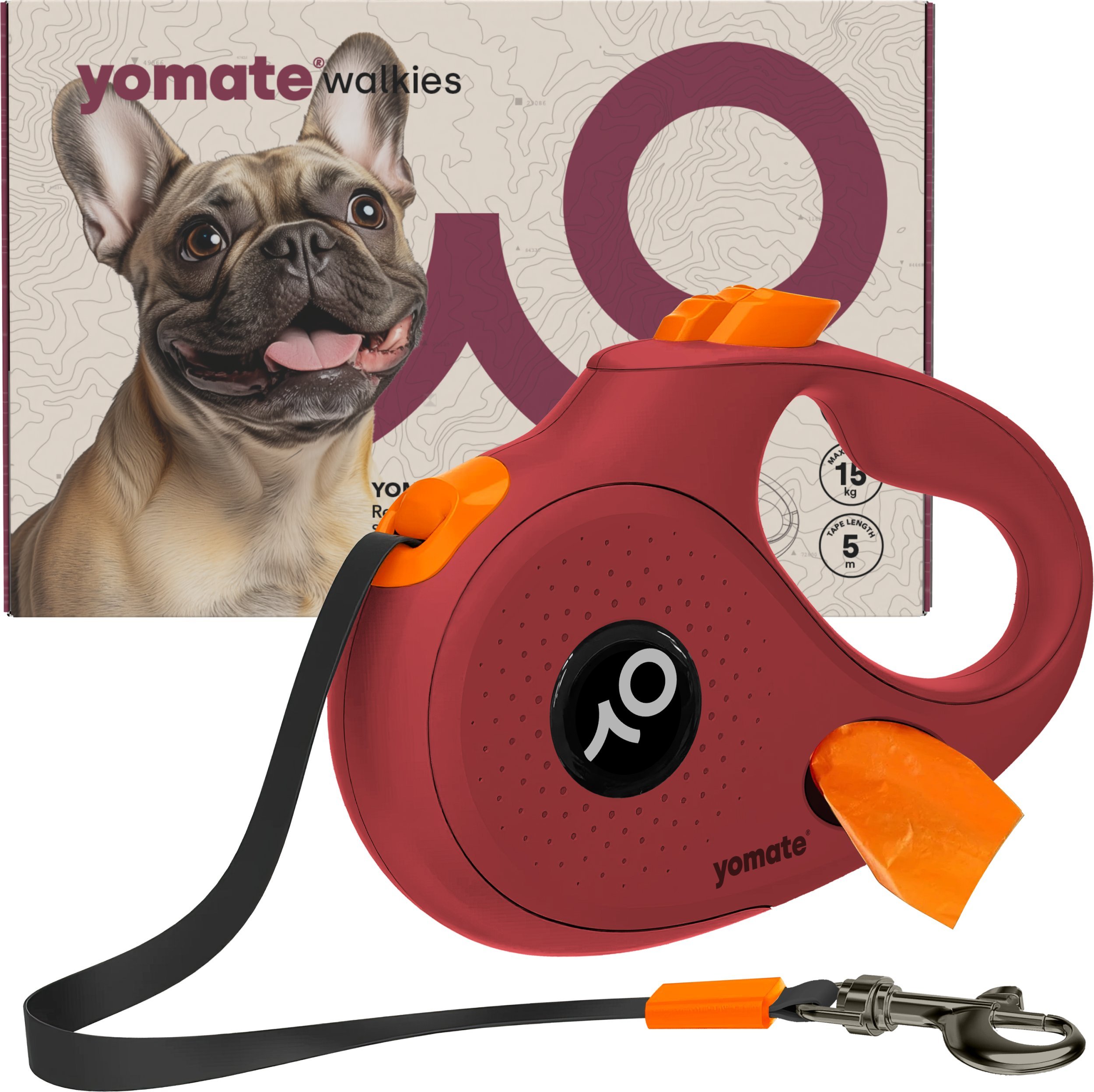 YOMATE! SMYCZ AUTOMATYCZNA DLA MAŁEGO PSA ZWIJANA Z BLOKADĄ